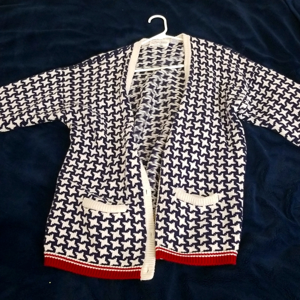 Handmade blue & white cardigan